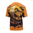 thumbnail image 7 of Halloween Shirts for Men Short Sleeve Round Neck Pumpkin Bat Print Pullovers Causal Loose Funny Tees, 3XL, 7 of 7