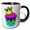 Black/White, variant on 3drose, Cmyk Cupcake Princess Queen Design Cartoon, 11oz Two-tone Yellow Mug
