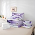 thumbnail image 6 of Manfei Adult Modern Marbling 7-Piece Twin Bedding Sets, Chic Abstract Marble Bedding Comforter Set, White Purple Fashion Reversible Sheet Sets, Breathable Home Decor, 6 of 8