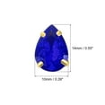 thumbnail image 2 of Unique Bargains 20Pack Teardrop Sew on Rhinestone - 14x10mm Glass Teardrop Crystal Rhinestones in Gold Prong Setting (Sapphire Blue), 2 of 7