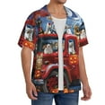 thumbnail image 2 of Susaid Halloween Pets Pumpkins Print Men's Polo Shirts Button Down Short Sleeve Casual Summer Beach Vintage Shirts for Men-X-Large, 2 of 5