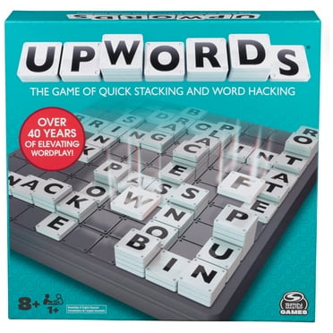 Spin Master Games, Upwords, The Stackable Word Game: 2023 Edition, Includes Rotating Board & Letter Tiles, Classic Crossword Activity for Kids & Family, 3-6 Players, for Ages 8 