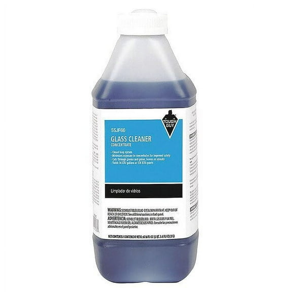 Tough Guy Liquid Glass Cleaner, 1.9L, Clear, Unscented, Bottle 55JF66