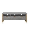 thumbnail image 4 of Posh Living Omer Faux Shagreen TV Stand/Cabinet Gray/Gold, 4 of 11