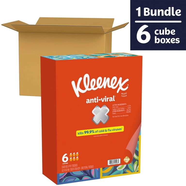 Anti-Viral Facial Tissues, 4 Cube Boxes, 220 Count photo 8