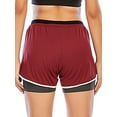 thumbnail image 4 of Women's 2 in 1 Running Shorts Workout Athletic Gym Yoga Shorts with Pockets, 4 of 8