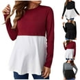 thumbnail image 6 of Tejiojio Maternity/Labor/Nursing Clothing Long Sleeve Neck Blouses Shirts Solid Color Women Top Long Sleeved Shirt Maternity Clothing Breastfeeding Button Top, 6 of 6
