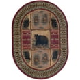 thumbnail image 3 of Nature Novelty 5' x 7' Oval Red and Beige Polypropylene Indoor Area Rug, 3 of 6