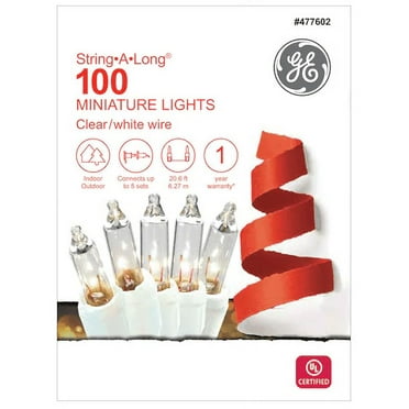 GE String A Long 100-Count 20.6-ft Clear Incandescent Plug-In Christmas String Lights