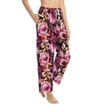 thumbnail image 6 of Salouo Rose Flowers Print Women's Pajama Pants Casual Loose Sweatpants PJs Flowy Pants Drawstring Palazzo for Women Wide Leg Pants Lounge Pajama -X-Large, 6 of 8