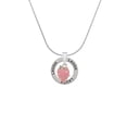 thumbnail image 2 of Delight Jewelry Silvertone Large 3-D Pink Strawberry with Crystals Laugh Ring Charm Necklace, 18", 2 of 4