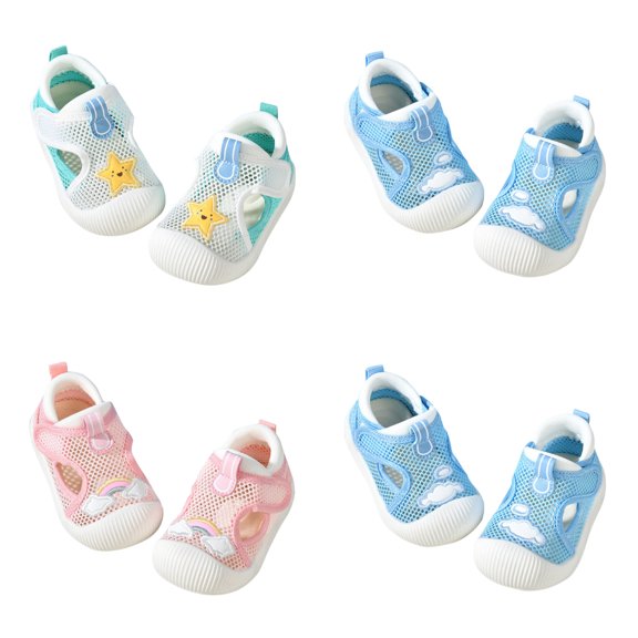 Einccm Baby Sneakers Sandals - Breathable Mesh Soft Soled Infant Shoes - Star Print Non-Slip First Walkers for Summer Outdoor Activities
