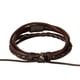 thumbnail image 4 of Pulsera unisex de cuero sintético trenzado con múltiples hilos, estilo punk rock. café, 4 of 9