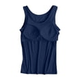 thumbnail image 6 of Nestiefly Womens Tank Tops with Built in Bra Padded Wide Strap Sleeveless Shirts Casual Summer Loose Cute Camisole Top Navy 6XL, 6 of 6