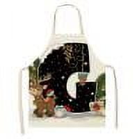 

Mojoyce Christmas Decor Letter G Printed Linen Apron Waterproof Kitchen Cooking Bibs Apron for Men Women