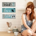 thumbnail image 6 of Duety 3Pcs Wooden Wall Art Signs,Farmhouse Kitchen Wall Decor Rustic Wooden Eat Drink Love Wood Sign Decorative Kitchen Signs Wall Decor Wood Wall Hanging Plaque for Home Kitchen Bedroom, 6 of 9