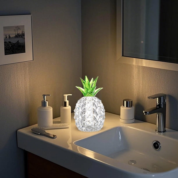 Acrylic LED Pineapple Night Light Creative Transparent Table Lamp Modern Home Decor Bedroom Living Room Ambient Lighting Gift Idea