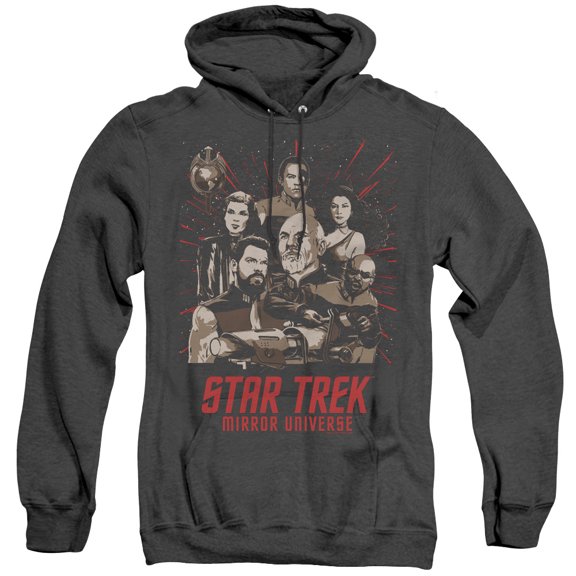 Star Trek Poster Adult Heather Hoodie Sweatshirt Black