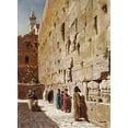 thumbnail image 2 of Robertson, Charles 24x32 Gold Ornate Wood Framed with Double Matting Museum Art Print Titled - At The Wailing Wall, 2 of 4
