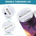 thumbnail image 3 of Yayeee 40oz Stainless Steel Tumbler with Straw and Handle Double-Wall Insulated Travel Water Bottle, Blue Neon Road, 3 of 8