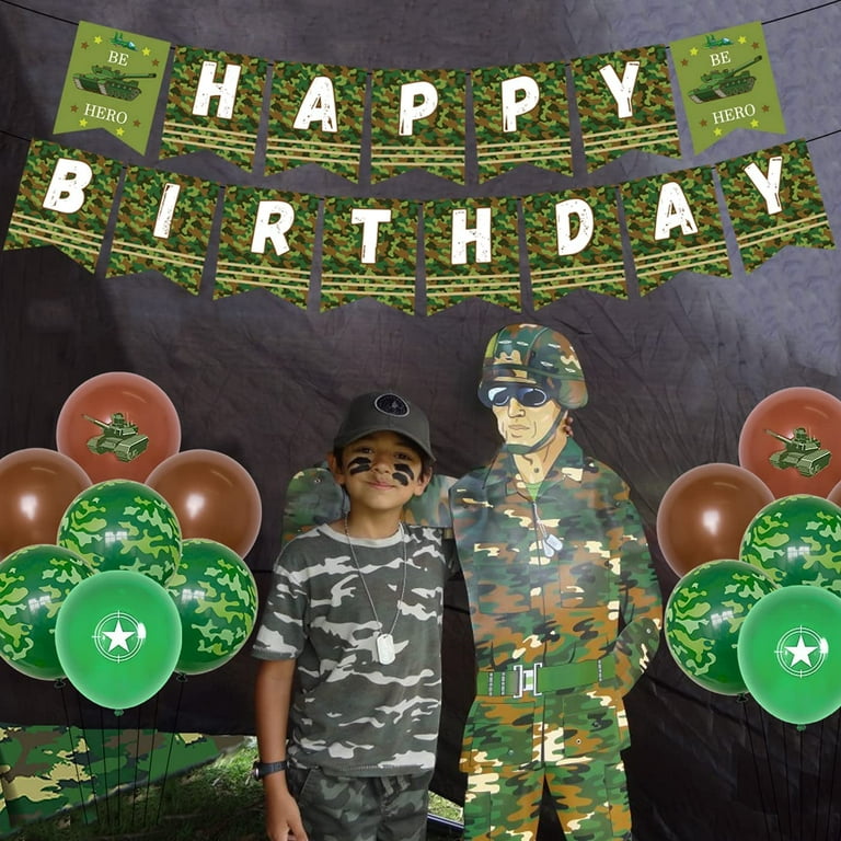 Army Military Camouflage Balloons, 24 Count Party Balloon Pack Military  Balloons for Hunting Themed Party Military Celebrations- Large 12 Latex  Balloons 