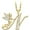 Yellow, variant on 14K White Gold Finish Round Cut White Diamond 925 Sterling Silver Diamond Cute Elf Angele With N Initial Letter Pendant Necklace for Women