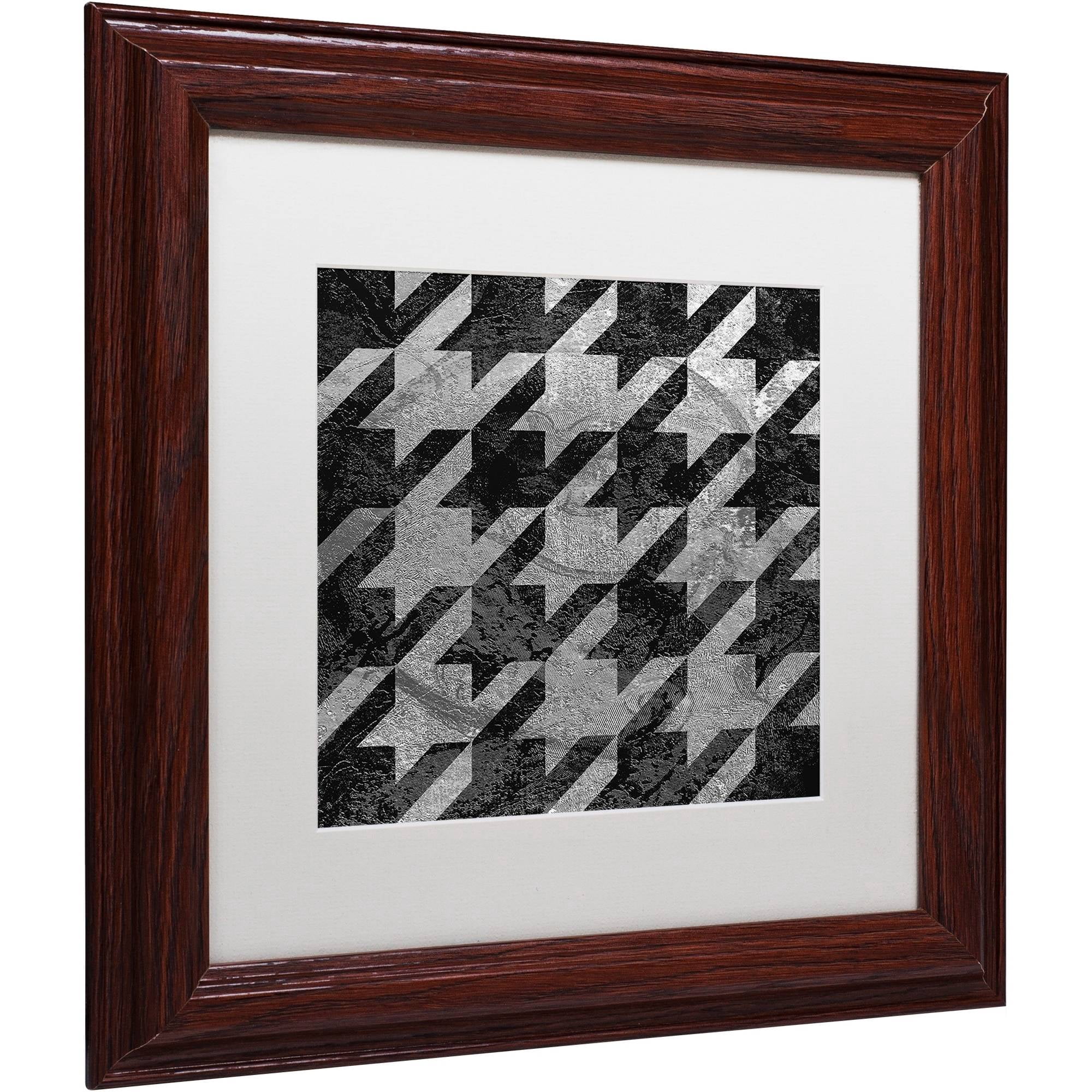 Trademark Fine Art "Houndstooth VI" Canvas Art by Color Bakery White Matte, Wood Frame