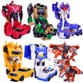thumbnail image 4 of Kit de juguetes de robot de transformación 2024, modelos de 12 cm, 2 en 1, modelo de un solo paso, juguetes de transformación deformados, dinosaurios, coche, regalo para niños con caja, 4 of 5