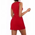 thumbnail image 5 of Trendy Dresses For Women 2026 Fashion Women's Square Neck Sleeveless Zipper Solid Dresses Casual Comfortable All Occasio Red M, 5 of 8
