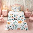 thumbnail image 2 of Manfei Cute Fox Twin Sheets 3pcs,Cartoon Flowers Bedding,1 Flat Sheet,1 Fitted Sheet and 1 Pillowcase, 2 of 6