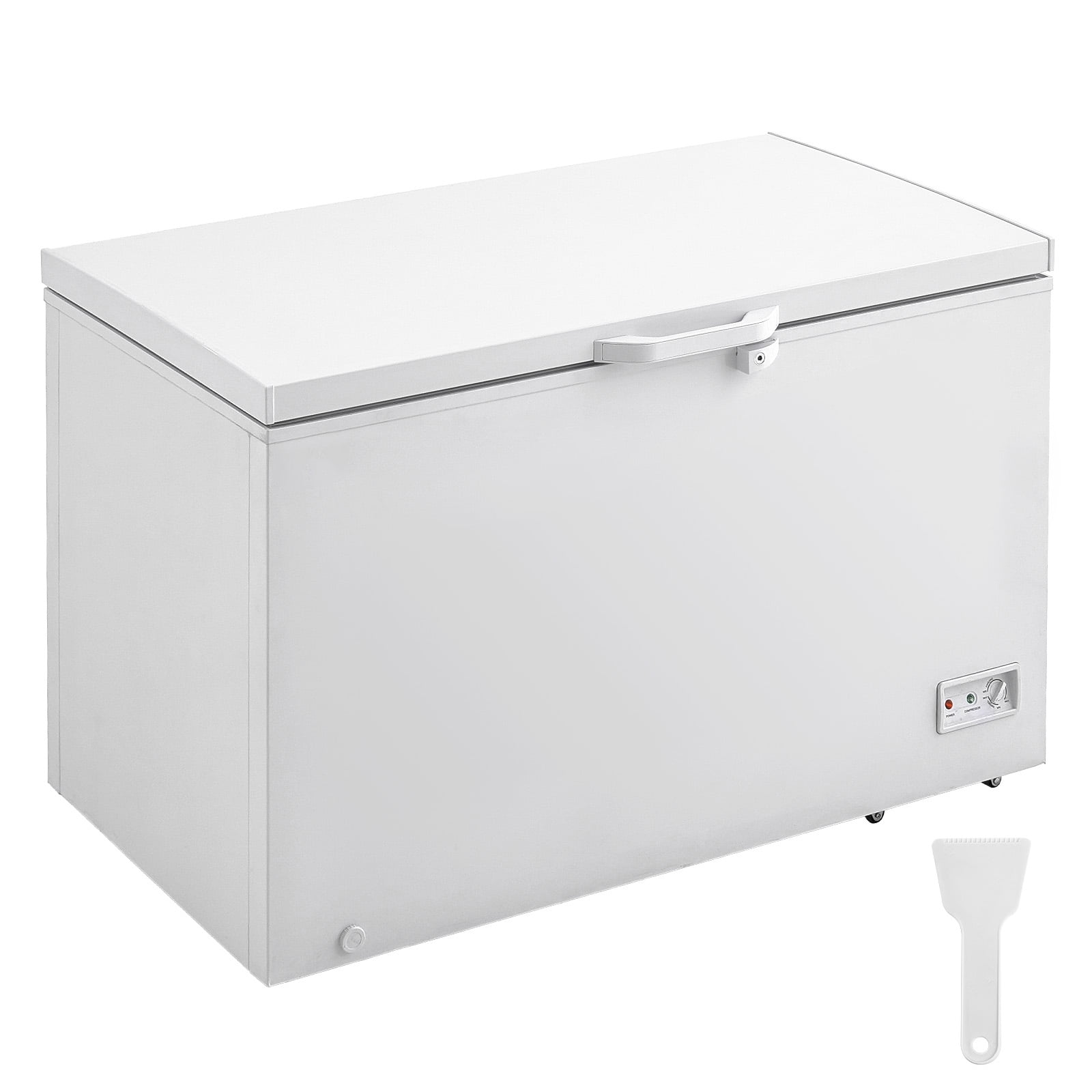 KFFKFF 12.8 Cu.ft / 345 L  Top-Open Chest Freezer with 7-Speed​Temperature Control 4 Removable Storage Baskets, Freestanding 6 Wheels