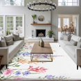thumbnail image 4 of Area Rug 72×108in, Watercolor Spring Colorful Flower Plant Floor Carpet Living Room Rug, Pastoral Swirling Leaf Non-Slip Welcome Mat Indoor Rugs for Bedroom Dining Room, 4 of 9