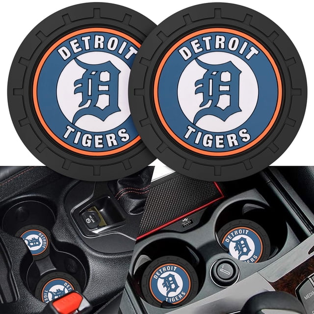 2 Portavasos Para Coche, Posavasos Para Coche, Posavasos Para Fanáticos De Detroit Tigers, Antideslizante, Soporte Para Bebidas, Accesorios Interiores Detroit Tigers