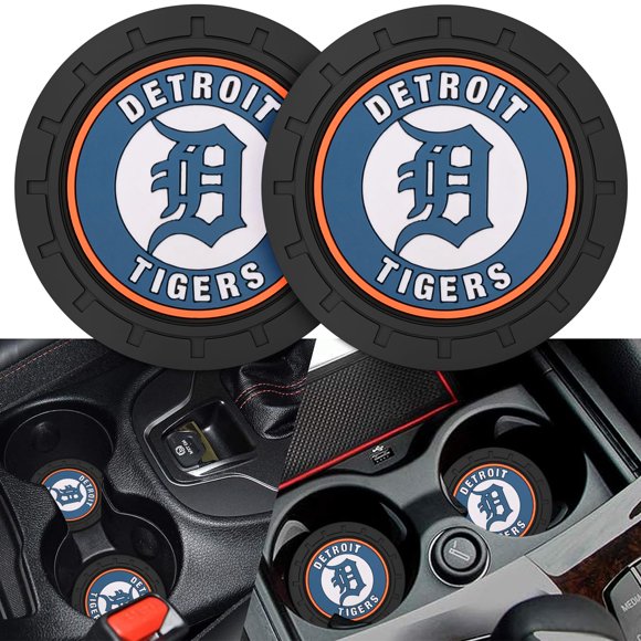 2 Portavasos Para Coche, Posavasos Para Coche, Posavasos Para Fanáticos De Detroit Tigers, Antideslizante, Soporte Para Bebidas, Accesorios Interiores Detroit Tigers
