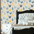thumbnail image 2 of Peel and Stick Wallpaper 23.6in x 9.8ft Farmhouse Plaid Chicken Blue Yellow Gray Red Contact Paper Vinyl Self-Adhesive Removable Wall Paper for Bedroom Nursery Bathroom Renter Friendly, 2 of 8