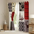 thumbnail image 3 of Homewish Boys Girls Safari Deer Bear Blackout Curtains Set of 2 (52x84 Each),Jungle Animal Hunting Window Curtains,Grey Red Curtains and Drapes,Breathable Home Decor, 3 of 6