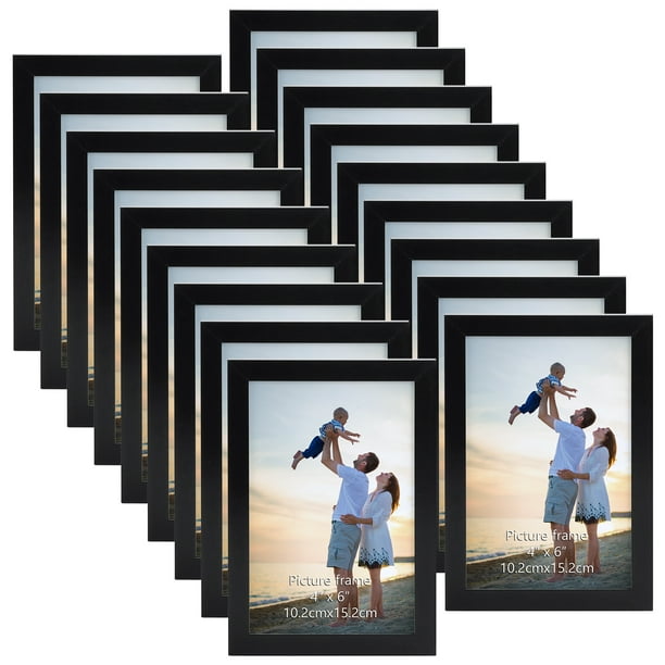 18 Pack 4x6 Picture Frames, Black 4 by 6 Photo Frame for Wall Mount or