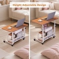 thumbnail image 5 of Adjustable Height Mobile Standing Desk – Ergonomic Rolling Computer Table with Storage Shelves – Space-Saving Laptop Desk for Home Office or School – with Wheels, Walnut 80 x 40CM, 5 of 6