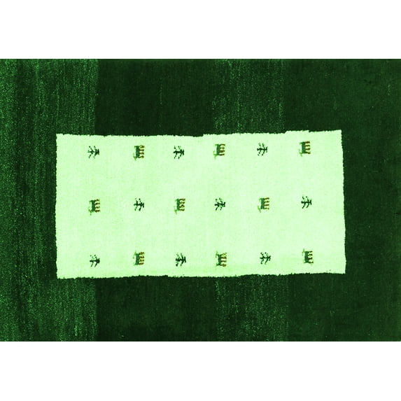 Ahgly Company Indoor Rectangle Abstract Green Contemporary Area Rugs, 8' x 12'