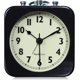 thumbnail image 1 of 2024, Reloj despertador analógico de 8,5 cm, cuadrado negro, silencioso, pequeño, de metal, para viajes, para cama de niños, 1 of 4