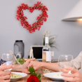 thumbnail image 6 of Valentine's Day Heart Shaped Red Berry Wreath Red Garland Decor For Home Door Valentine's & Love, B, 6 of 8