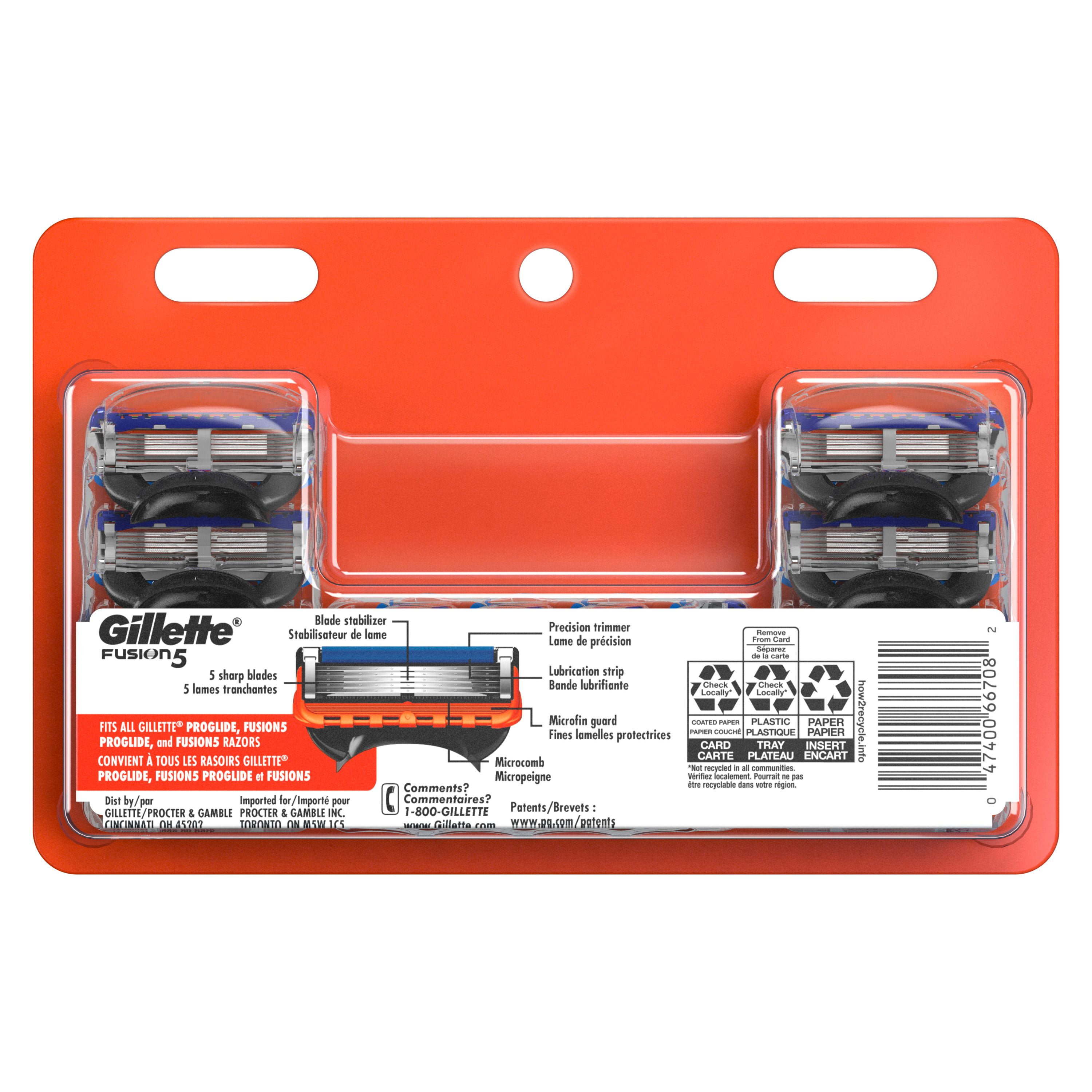 Cartouches de rechange Gillette Fusion5 pour hommes de rasoir, bande lubrifiante, lame de précision pour hommes, cartouches à 5 lames de rasoir pour un rasage de près 12CT