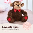 thumbnail image 4 of Bearington Valentino Stuffed Monkey Plush – 6 Inch Cute Valentines Stuffed Animal, Soft Heart Monkey Toy for Kids, Couples, or Romantic Valentine's Day Surprises, 4 of 7