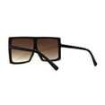 thumbnail image 4 of Extra Oversize Squared Rectangle Shield Plastic Sunglasses All Brown, 4 of 4