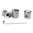 thumbnail image 3 of 3pcs Metal Dome Guitar Control Knobs With Wrench for Electric Guitar or Bass, Chrome, 3 of 8