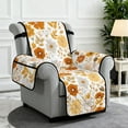 thumbnail image 2 of TSOVTHRID Orange Floral White Print Recliner Covers Recliner Soft Sofa Slipcover Reclining Couch Chair with Pocket Non Slip Lazy Boy Recliner Cover Furniture Protector for Living Room, 2 of 7