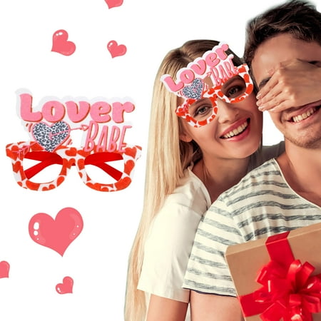 

HAXMNOU Valentine s Day Party Glasses Decorative Supplies LOVE Love Glasses Frame Dress Up Holiday Party Photo Props