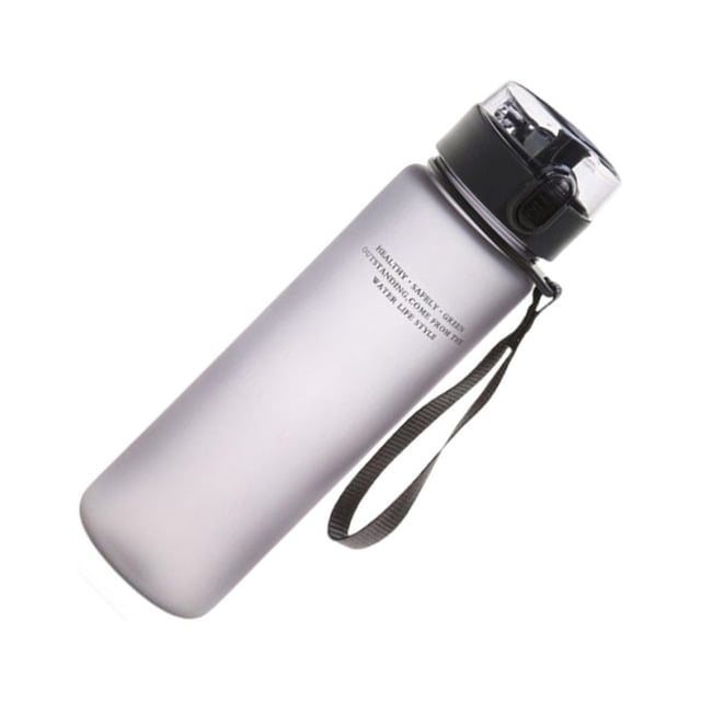 Eigraketly Taza de agua de 560ml de gran capacidad, cuerda anticaída, taza de leche de jugo de plástico, sello de viaje, tazas esmeriladas para la Ropa Deportiva, Zapatos Negro Eigraketly OD028674-04