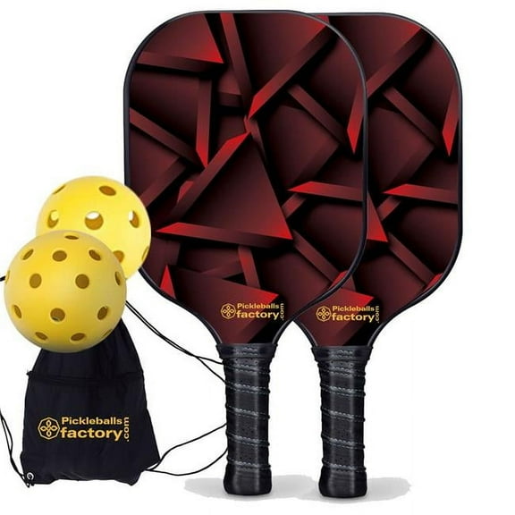 Pickleball Factory PB00042-6-C Pickleball Set - Chocolate Usapa Pickleball Paddles, Driveway Games Pickleball Set, Carbonfiber Graphite