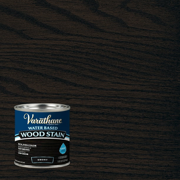 Ebony, Varathane WaterBased Wood Stain384352, Half Pint
